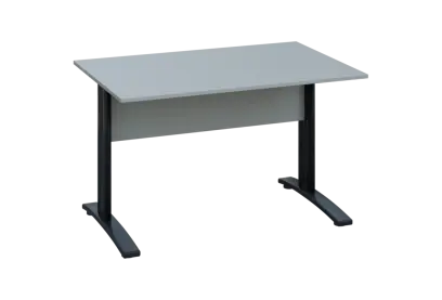 EPK 18 - 12 stůl kancelářský, kovová podnož černá, deska 18 mm, široký 1200 mm, šedá